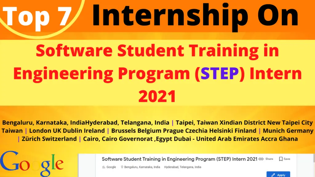 In this I will talk about Top 7 Internship On STEP Intern 2021